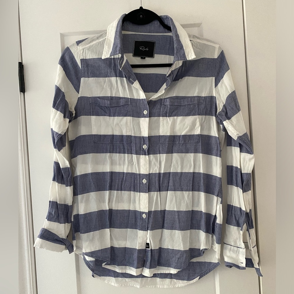 Rails blue and white button down